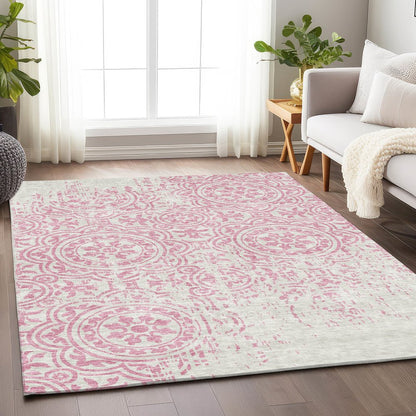 Premium Machine Washable Mayfield AMF758 Pink 2'6" x 3'10" Rug