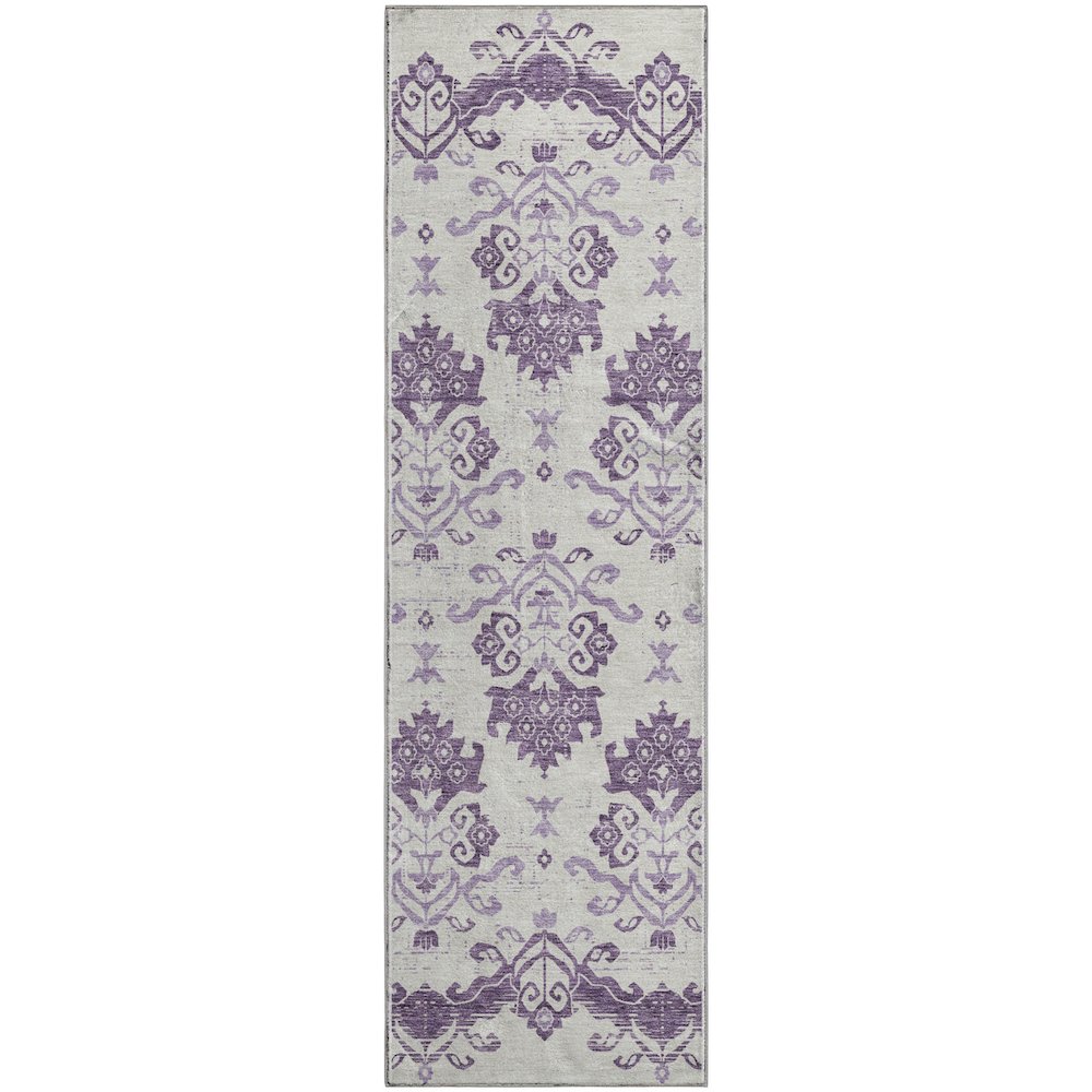 Premium Machine Washable Mayfield AMF759 Purple 2'3" x 7'6" Runner Rug