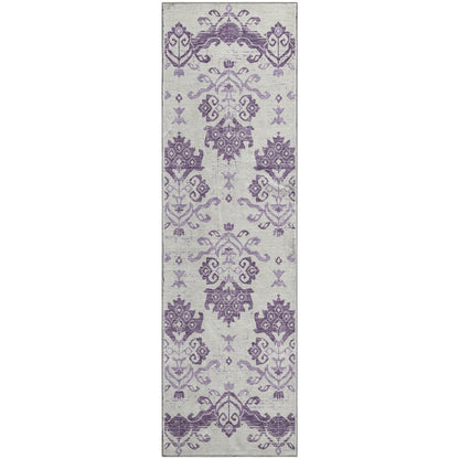 Premium Machine Washable Mayfield AMF759 Purple 2'3" x 7'6" Runner Rug
