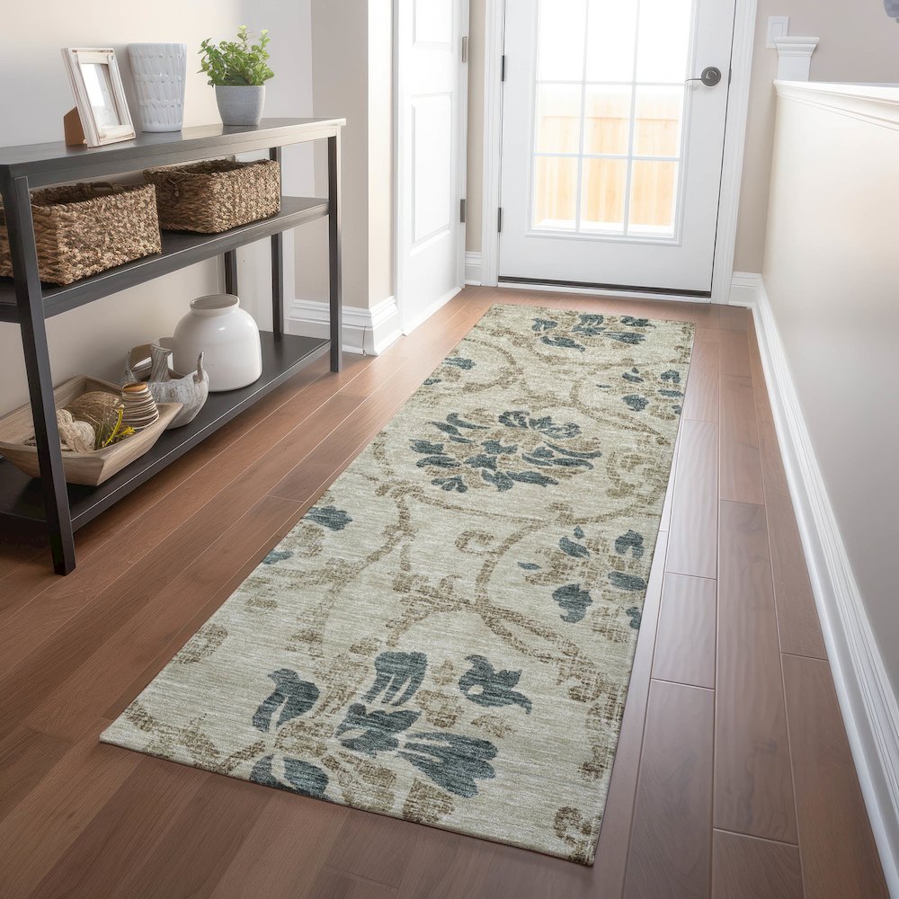 Premium Machine Washable Mayfield AMF762 Beige 2'3" x 7'6" Runner Rug