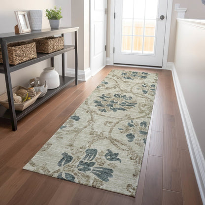 Premium Machine Washable Mayfield AMF762 Beige 2'3" x 7'6" Runner Rug