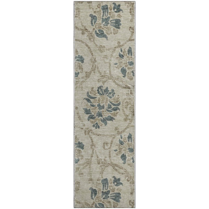 Premium Machine Washable Mayfield AMF762 Beige 2'3" x 7'6" Runner Rug