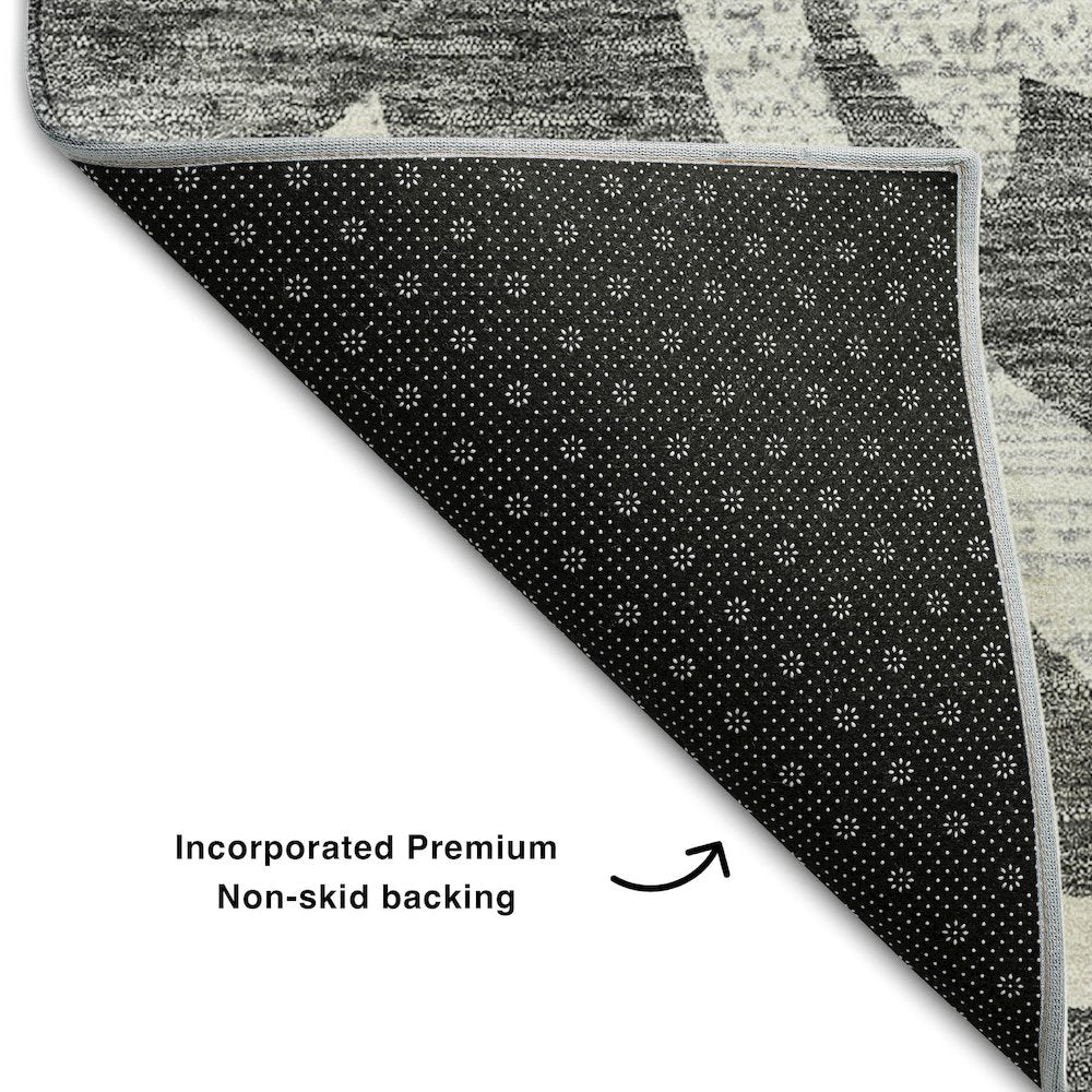 Premium Machine Washable Mayfield AMF764 Charcoal 1'8" x 2'6" Rug