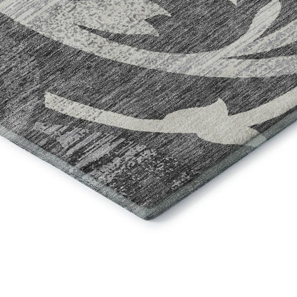 Premium Machine Washable Mayfield AMF764 Charcoal 1'8" x 2'6" Rug