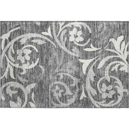Premium Machine Washable Mayfield AMF764 Charcoal 1'8" x 2'6" Rug