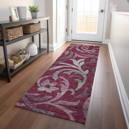 Premium Machine Washable Mayfield AMF764 Garnet 2'3" x 7'6" Runner Rug