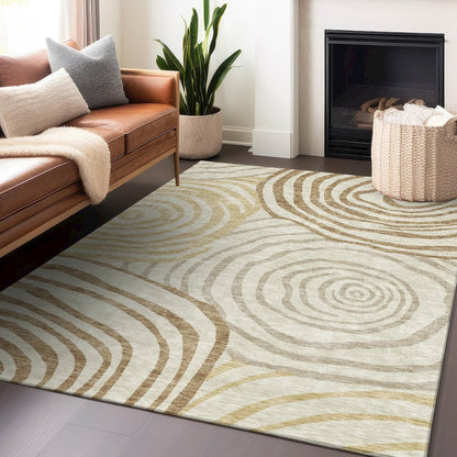 Premium Machine Washable Mayfield AMF765 Gold 2'6" x 3'10" Rug