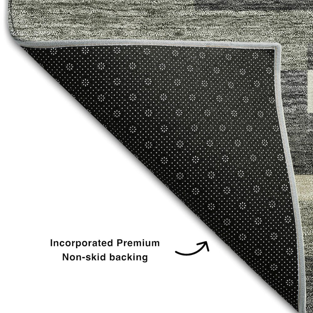 Premium Machine Washable Mayfield AMF766 Charcoal 1'8" x 2'6" Rug