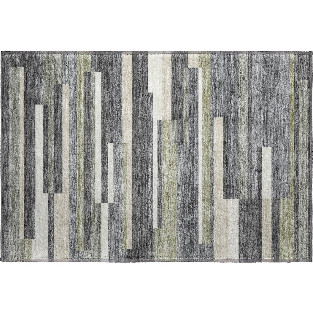 Premium Machine Washable Mayfield AMF766 Charcoal 1'8" x 2'6" Rug
