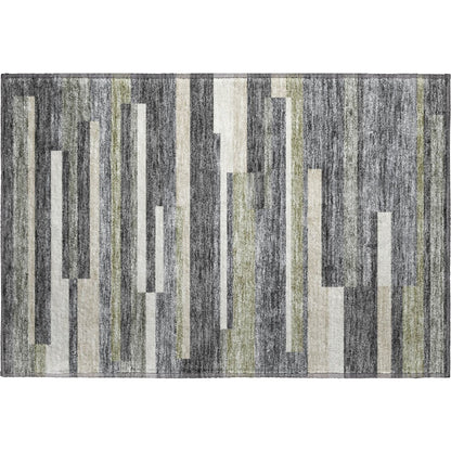 Premium Machine Washable Mayfield AMF766 Charcoal 1'8" x 2'6" Rug