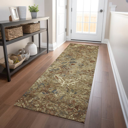Premium Machine Washable Mayfield AMF768 Brown 2'3" x 7'6" Runner Rug