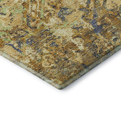 Premium Machine Washable Mayfield AMF768 Gold 1'8" x 2'6" Rug