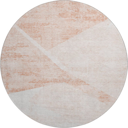 Premium Machine Washable Mayfield AMF770 Salmon 8' x 8' Round Rug