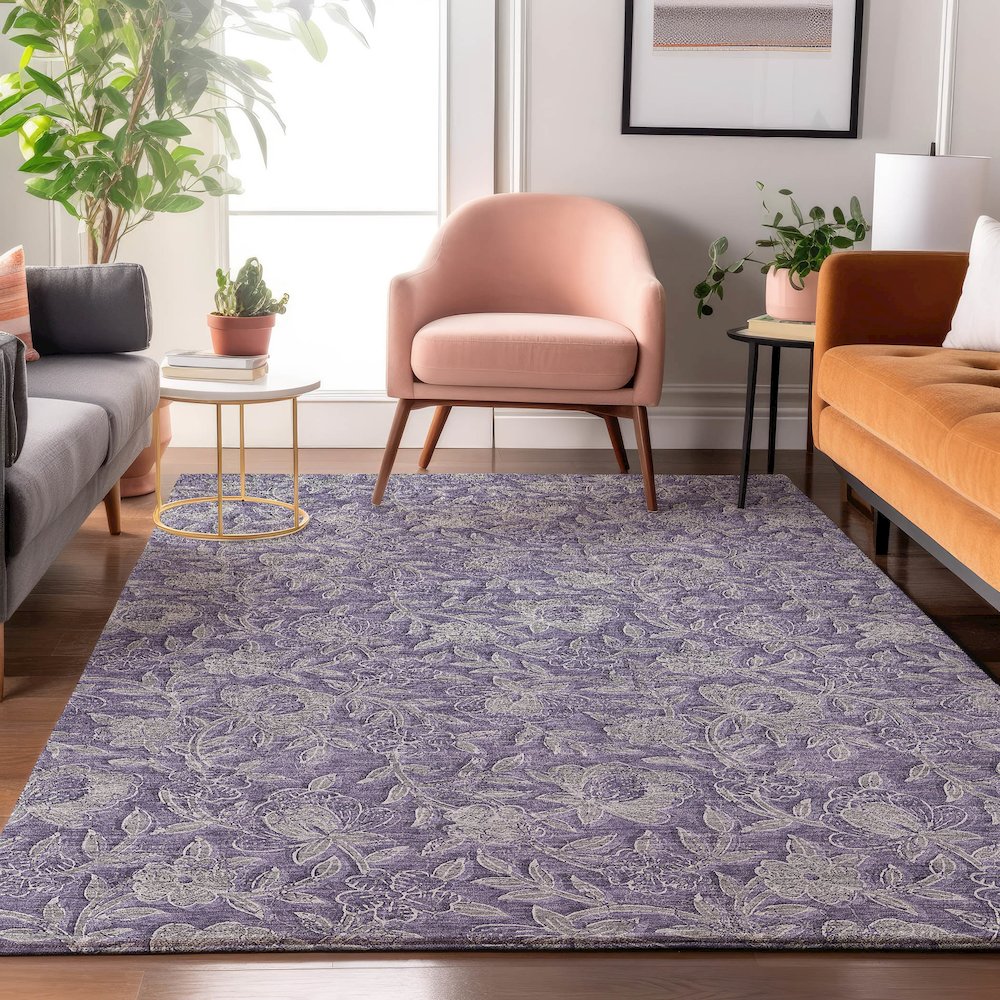Premium Machine Washable Mayfield AMF771 Eggplant 2'6" x 3'10" Rug