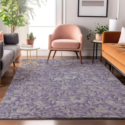 Premium Machine Washable Mayfield AMF771 Eggplant 2'6" x 3'10" Rug