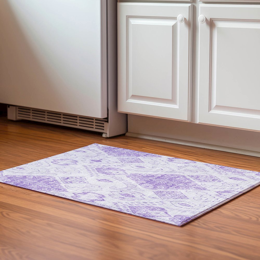 Premium Machine Washable Mayfield AMF776 Purple 1'8" x 2'6" Rug