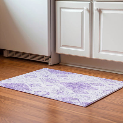 Premium Machine Washable Mayfield AMF776 Purple 1'8" x 2'6" Rug