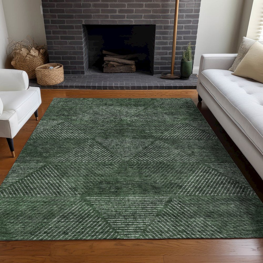 Premium Machine Washable Mayfield AMF777 Fern 2'6" x 3'10" Rug