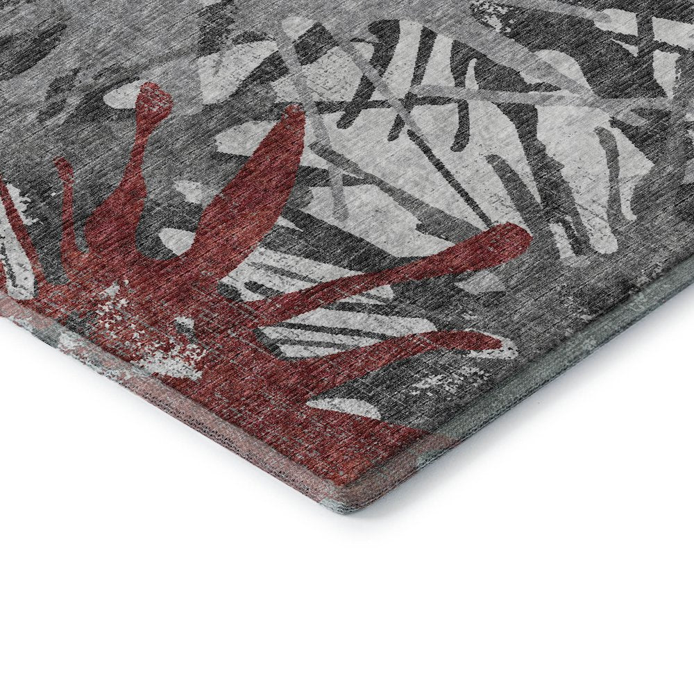 Premium Machine Washable Mayfield  Red 1'8" x 2'6" Rug