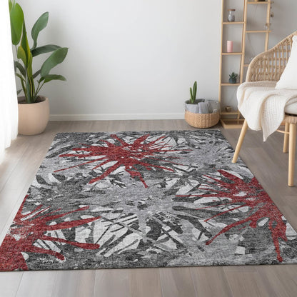 Premium Machine Washable Mayfield  Red 2'6" x 3'10" Rug