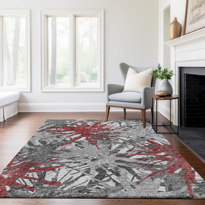 Premium Machine Washable Mayfield  Red 2'6" x 3'10" Rug