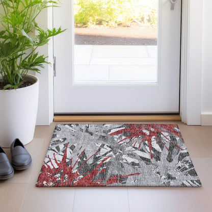 Premium Machine Washable Mayfield  Red 1'8" x 2'6" Rug