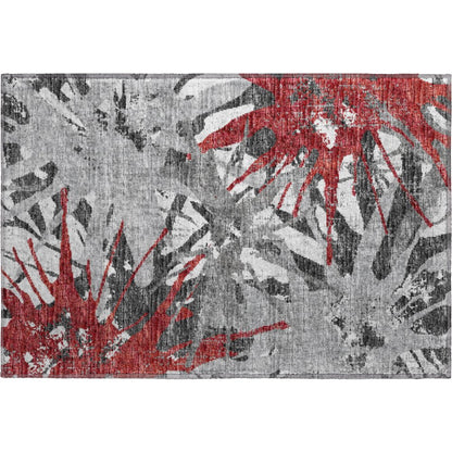 Premium Machine Washable Mayfield  Red 1'8" x 2'6" Rug