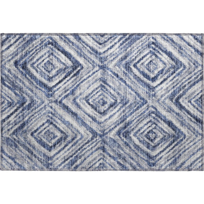 Premium Machine Washable Mayfield AMF781 Blue 1'8" x 2'6" Rug