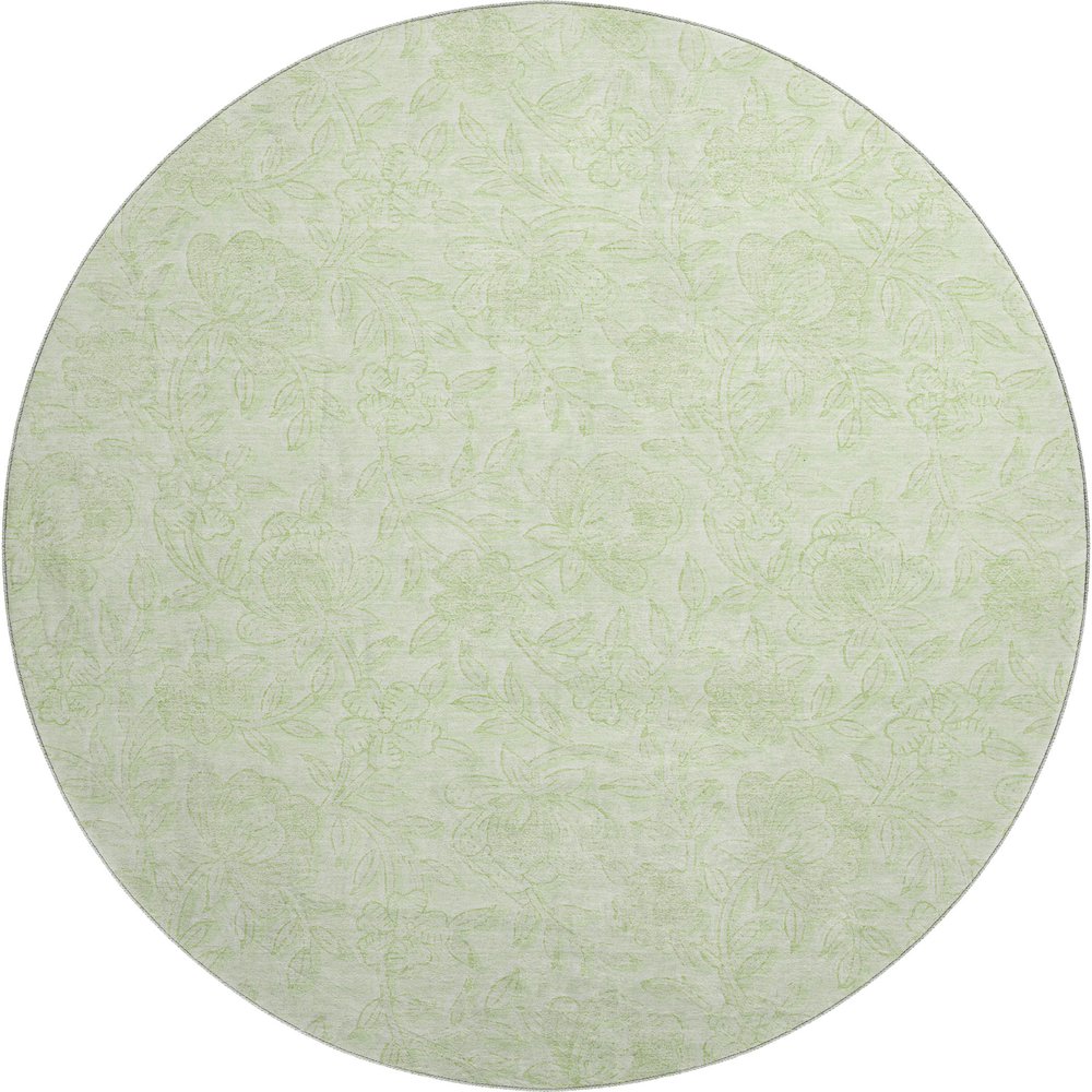 Premium Machine Washable Mayfield AMF782 Aloe 8' x 8' Round Rug
