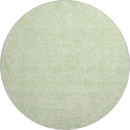 Premium Machine Washable Mayfield AMF782 Aloe 8' x 8' Round Rug