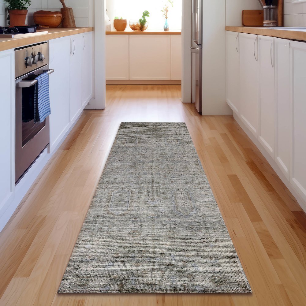 Premium Machine Washable Mayfield AMF790 Granite 2'3" x 7'6" Runner Rug
