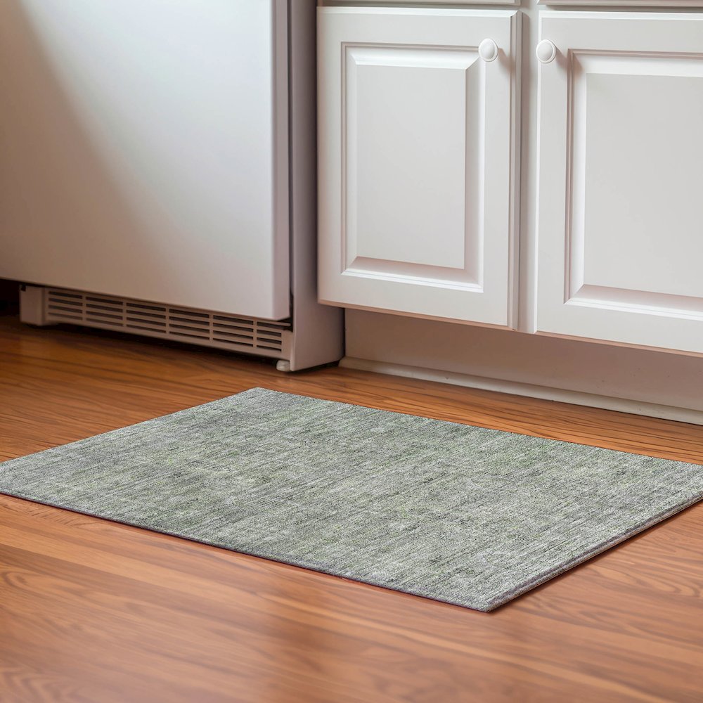 Premium Machine Washable Mayfield AMF790 Green 1'8" x 2'6" Rug