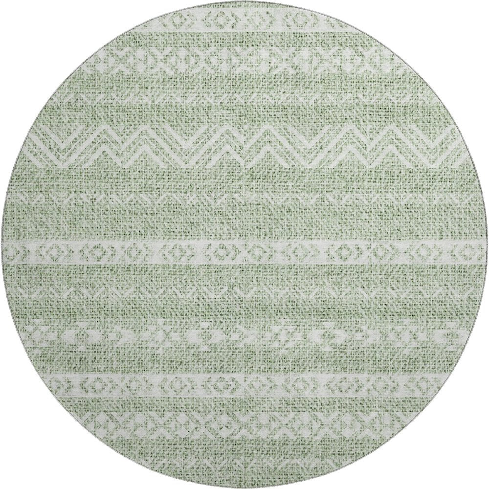 Premium Machine Washable Mayfield AMF803 Aloe 8' x 8' Round Rug