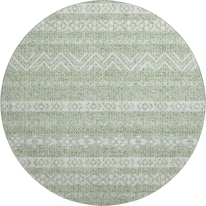 Premium Machine Washable Mayfield AMF803 Aloe 8' x 8' Round Rug