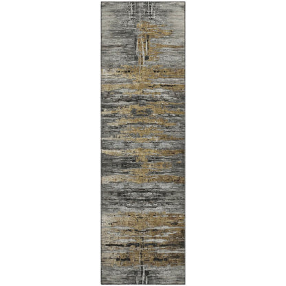 Premium Machine Washable Mayfield AMF807 Gray 2'3" x 7'6" Runner Rug