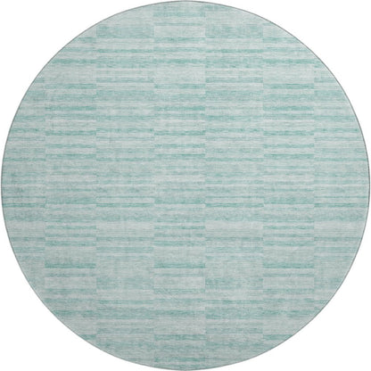 Premium Machine Washable Mayfield AMF817 Turquoise 8' x 8' Round Rug