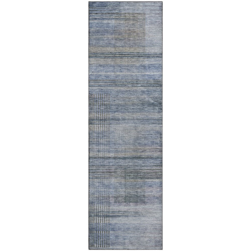 Premium Machine Washable Mayfield AMF819 Blue 2'3" x 7'6" Runner Rug