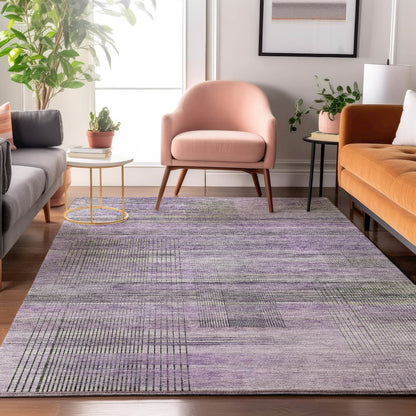 Premium Machine Washable Mayfield AMF819 Purple 2'6" x 3'10" Rug