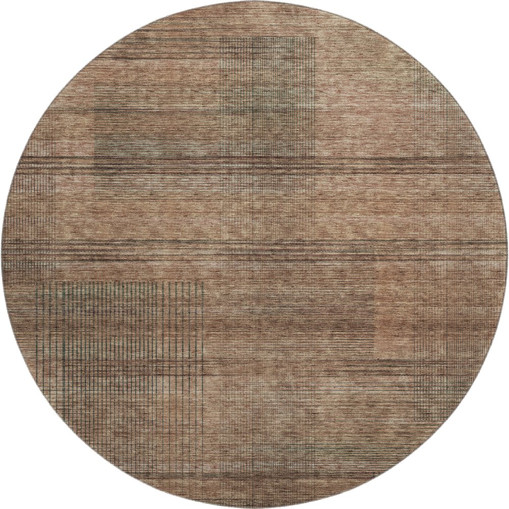Premium Machine Washable Mayfield AMF820 Paprika 8' x 8' Round Rug
