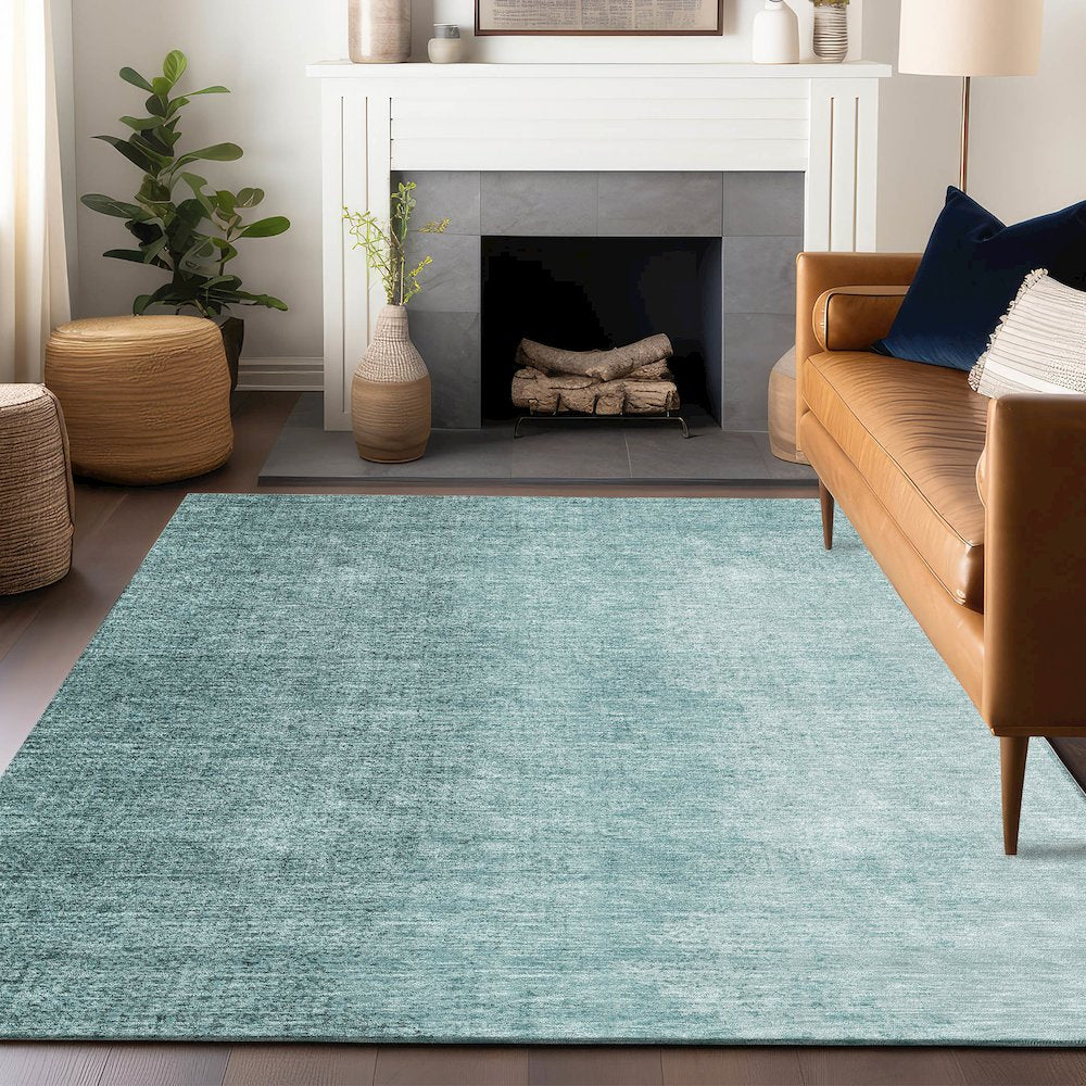 Premium Machine Washable Mayfield AMF822 Teal 2'6" x 3'10" Rug