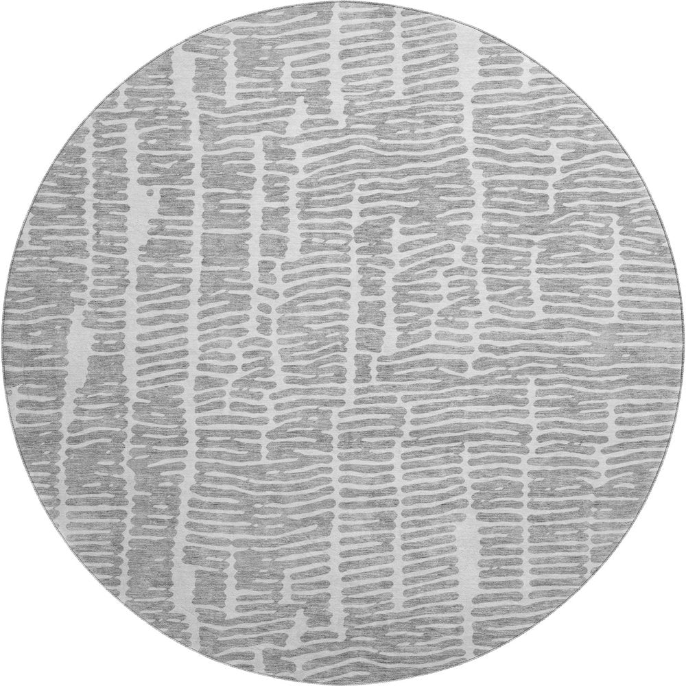 Premium Machine Washable Mayfield AMF830 Gray 8' x 8' Round Rug