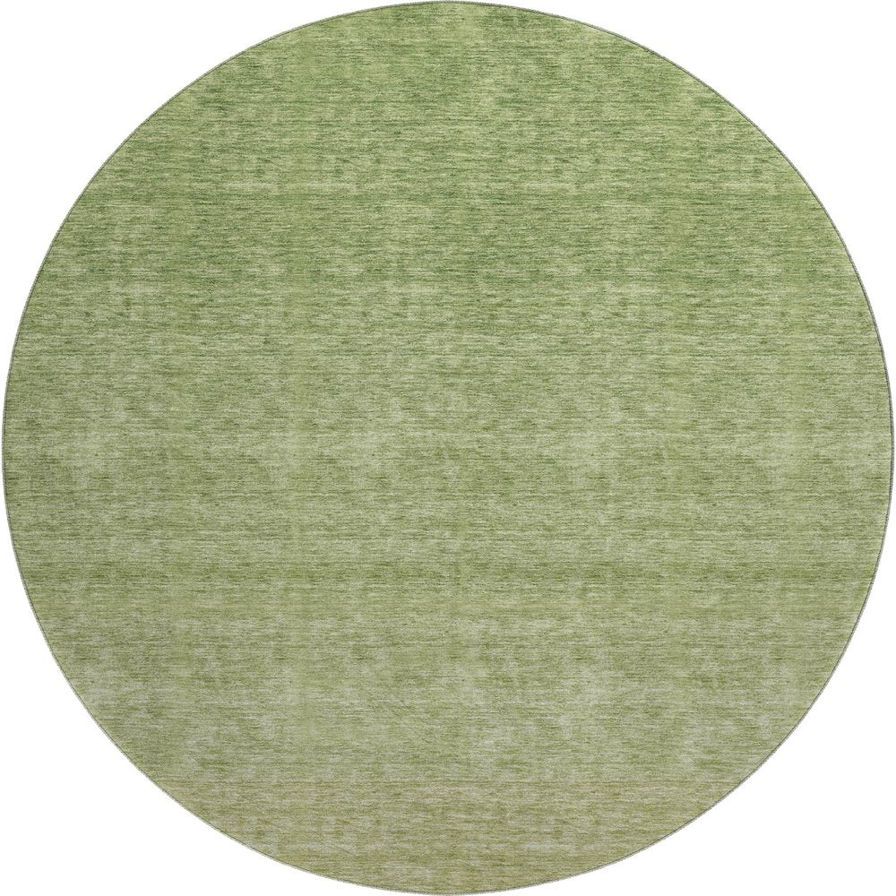 Premium Machine Washable Mayfield AMF833 Green 8' x 8' Round Rug