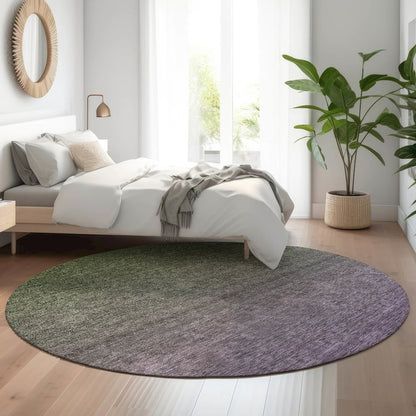 Premium Machine Washable Mayfield AMF833 Purple 8' x 8' Round Rug