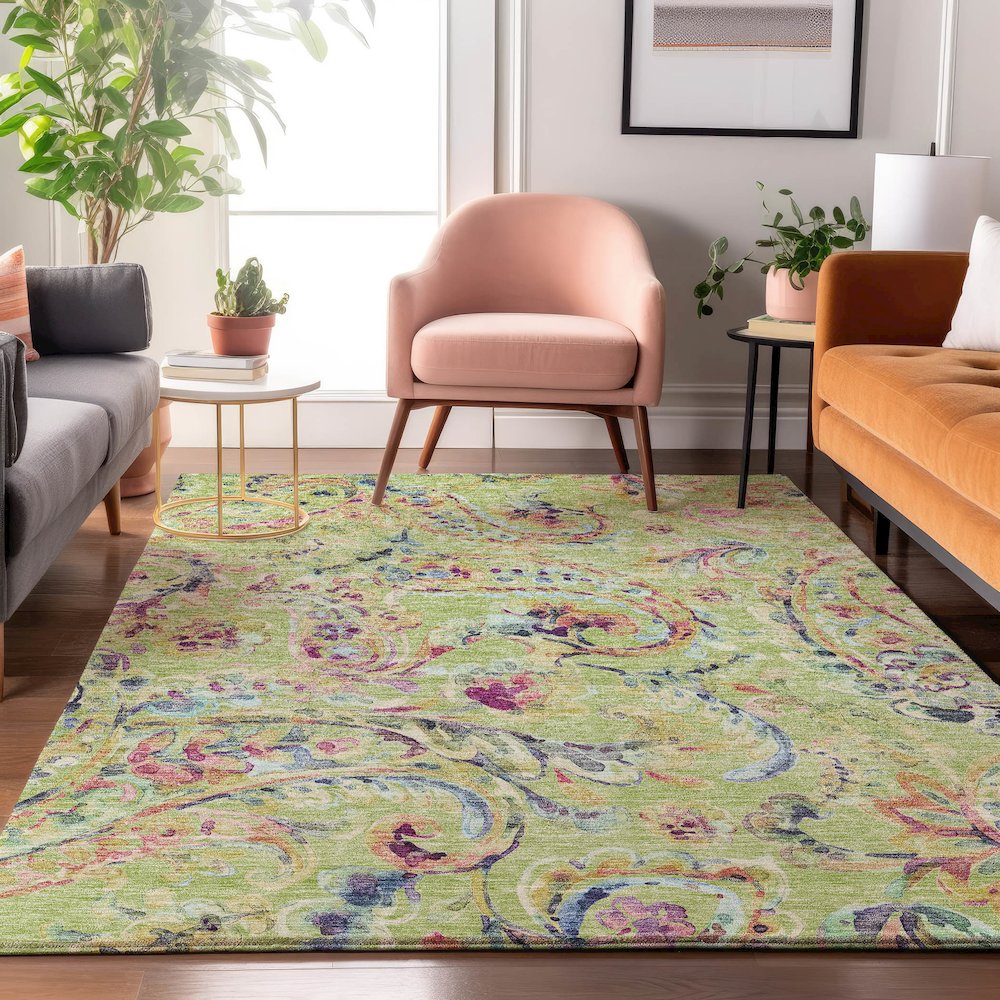 Premium Machine Washable Mayfield AMF834 Aloe 2'6" x 3'10" Rug