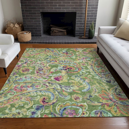 Premium Machine Washable Mayfield AMF834 Fern 2'6" x 3'10" Rug
