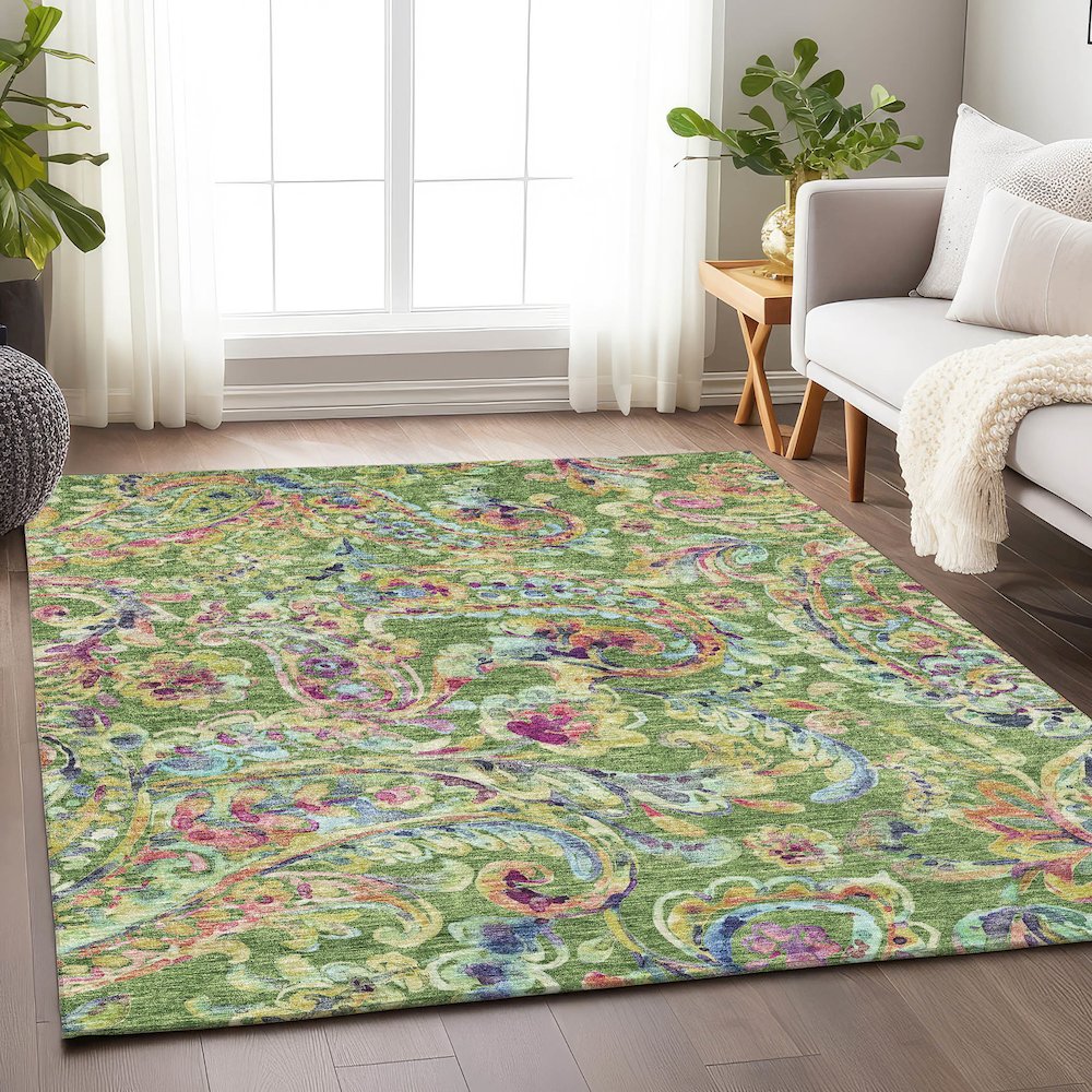 Premium Machine Washable Mayfield AMF834 Fern 2'6" x 3'10" Rug
