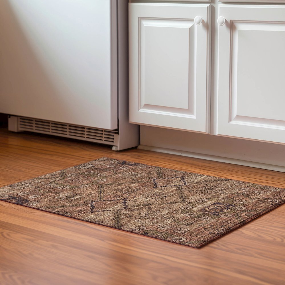 Premium Machine Washable Mayfield AMF842 Paprika 1'8" x 2'6" Rug