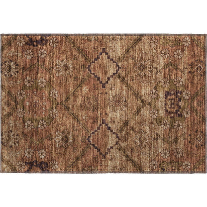 Premium Machine Washable Mayfield AMF842 Paprika 1'8" x 2'6" Rug