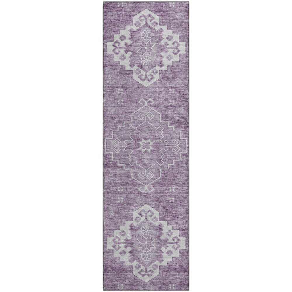 Premium Machine Washable Mayfield AMF847 Lavender 2'3" x 7'6" Runner Rug