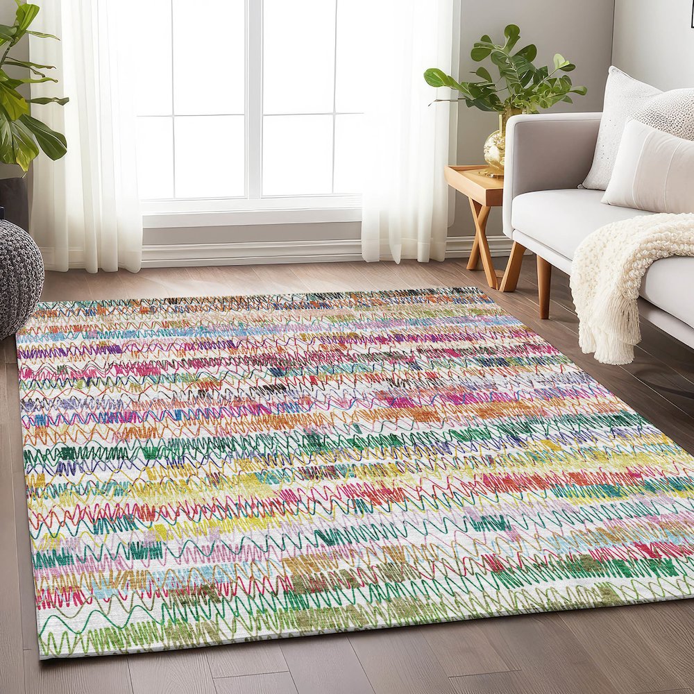 Premium Machine Washable Mayfield AMF850 Green 2'6" x 3'10" Rug